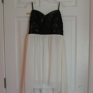 High Low Black and White Dress